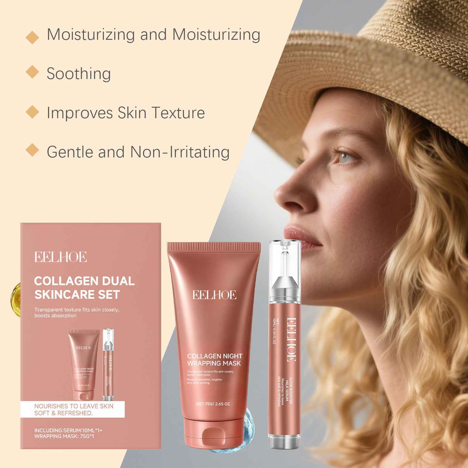 Hydrating Collagen Skincare Mask Set for Revitalized Skin