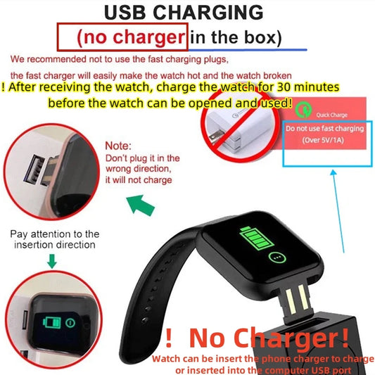 Bluetooth Smart Fitness Watch with Heart Rate Monitor Sleep Tracking & Activity Tracker for Men and Women