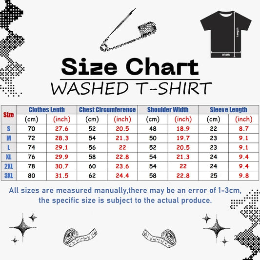 Vintage Washed T-Shirt – Retro Streetwear Cotton Tee for Men & Women