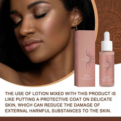 Bottle of revolutionary tanning face serum drops for flawless sun-kissed glow