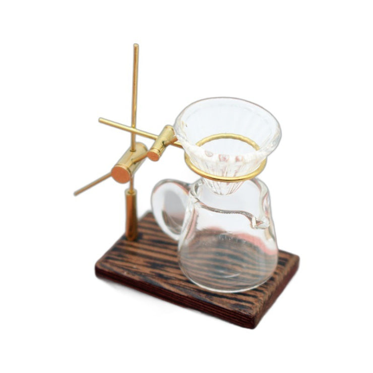 Dollhouse Mini Hand Punch Coffee Shelf Glass Pot Miniature Living Room