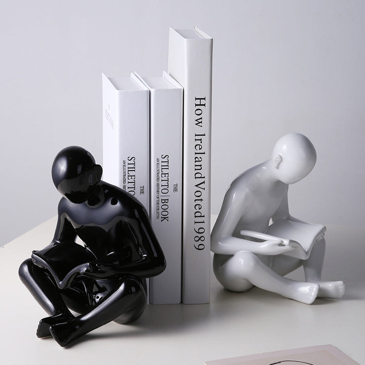 Nordic Creative Ceramics Character Bookend Crafts Ornament Home Decor
