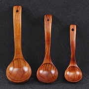 BalleenShiny Wooden Soup Spoon Curved Handle Kitchen Accessory Eco-friendly