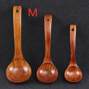 BalleenShiny Wooden Soup Spoon Curved Handle Kitchen Accessory Eco-friendly