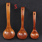 BalleenShiny Wooden Soup Spoon Curved Handle Kitchen Accessory Eco-friendly