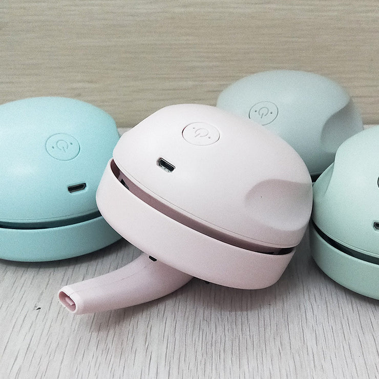 Desktop Vacuum Cleaner with Brush Nozzle Mini USB Rechargeable Dust Crumbs Suction Cleaner