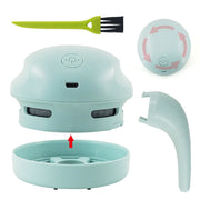 Desktop Vacuum Cleaner with Brush Nozzle Mini USB Rechargeable Dust Crumbs Suction Cleaner
