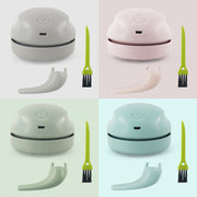 Desktop Vacuum Cleaner with Brush Nozzle Mini USB Rechargeable Dust Crumbs Suction Cleaner