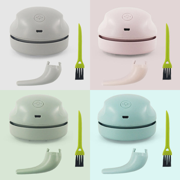 Desktop Vacuum Cleaner with Brush Nozzle Mini USB Rechargeable Dust Crumbs Suction Cleaner