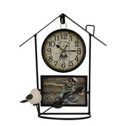 Cross-Border Retro Wrought Iron Birdcage Wall Clock Decoration Clock