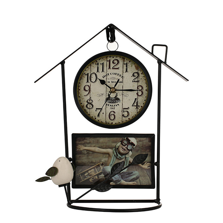Cross-Border Retro Wrought Iron Birdcage Wall Clock Decoration Clock