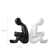 Nordic Creative Ceramics Character Bookend Crafts Ornament Home Decor
