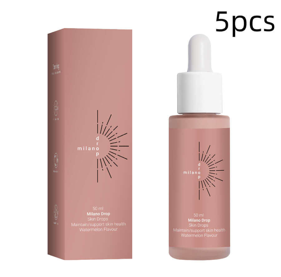 Bottle of revolutionary self tanning face serum drops for flawless sun-kissed glow