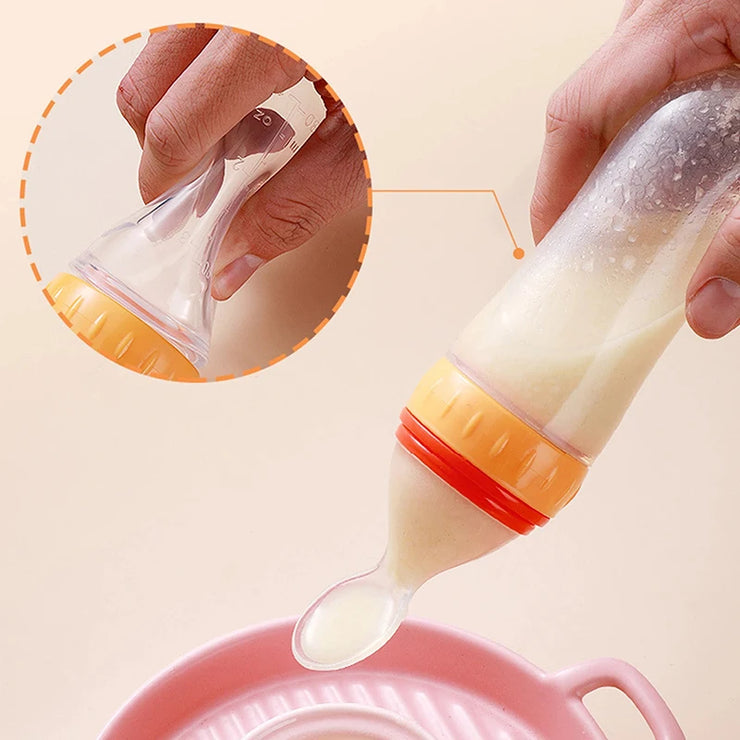 Squeezing Feeding Bottle Silicone Newborn Baby Training Rice Cereal