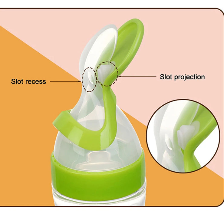 Squeezing Feeding Bottle Silicone Newborn Baby Training Rice Cereal