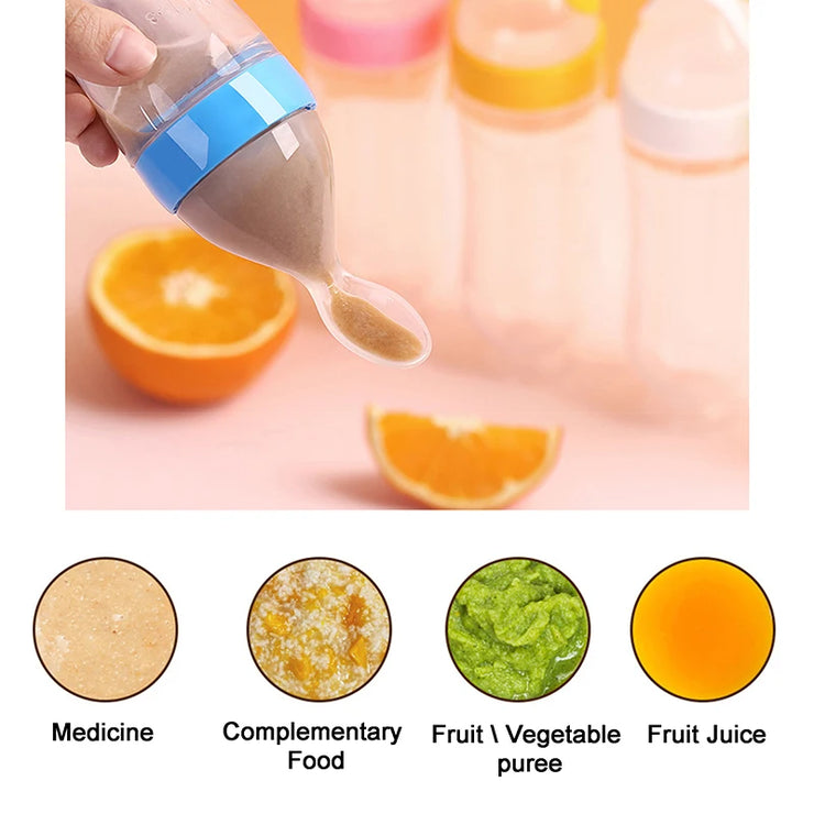 Squeezing Feeding Bottle Silicone Newborn Baby Training Rice Cereal
