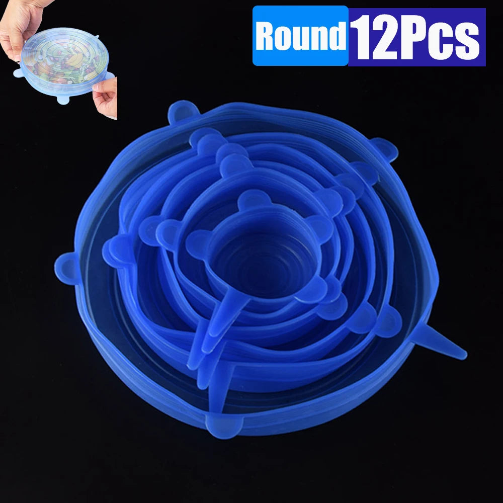 PHOLEX 6/12/36PCS Silicone Stretch Lids – Reusable Food Covers