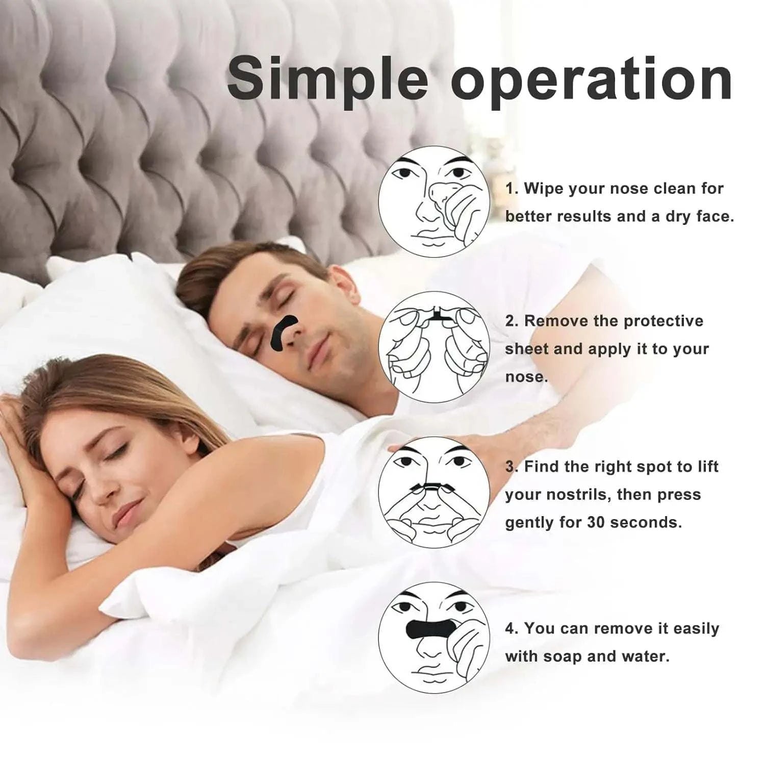 Anti Snoring Nose Strips Nasal Breathing Patches for Better Sleep 
