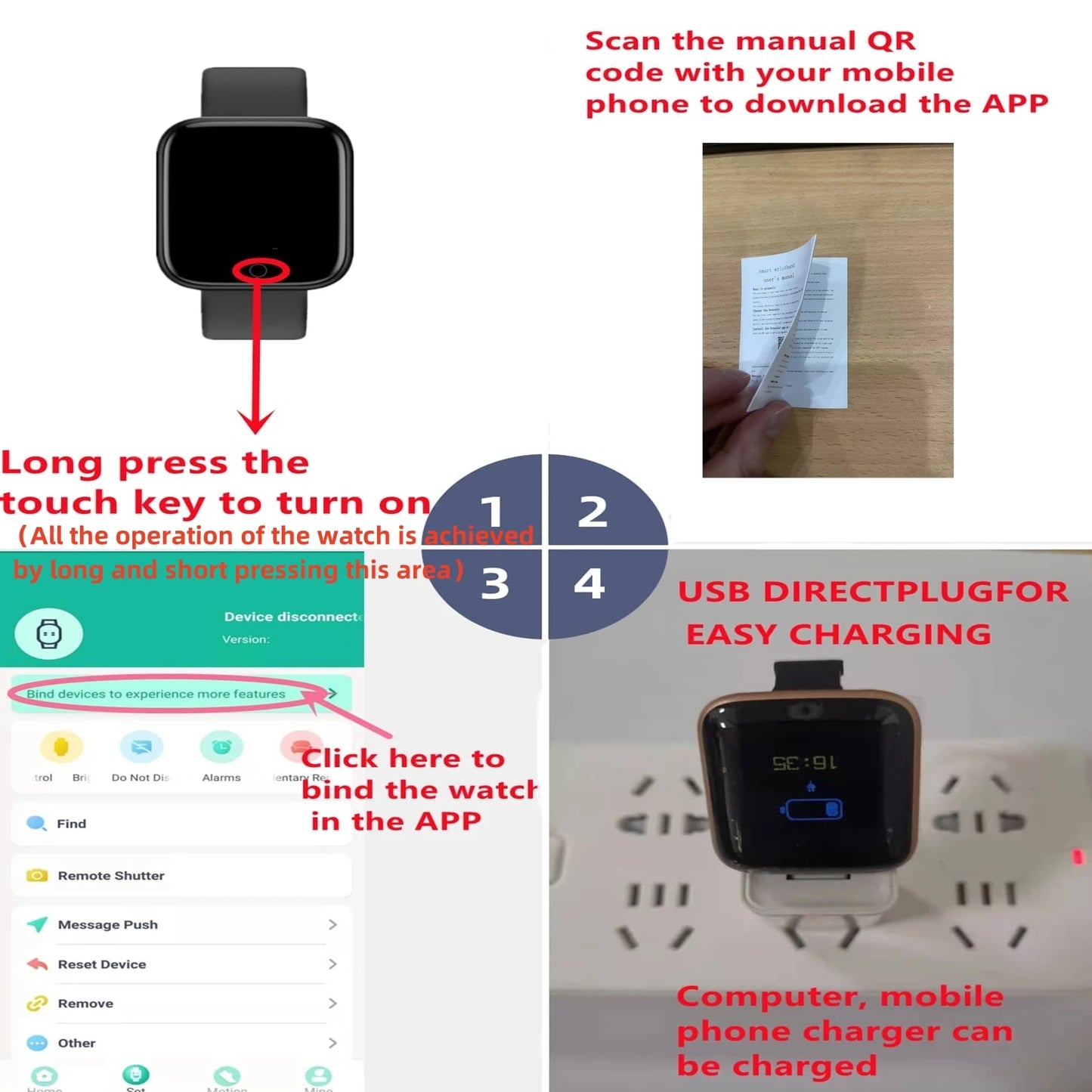 Bluetooth Smart Fitness Watch with Heart Rate Monitor Sleep Tracking & Activity Tracker for Men and Women