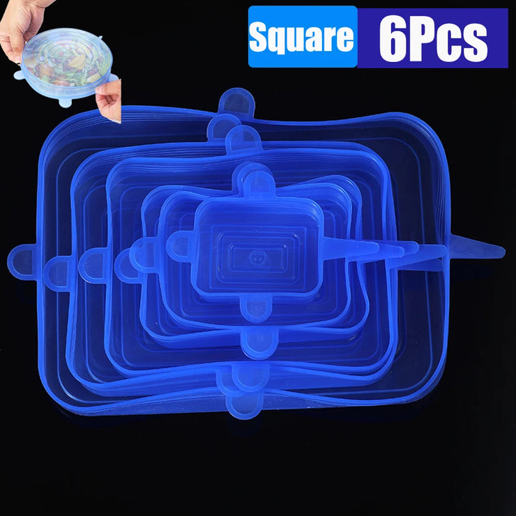 PCS Food Silicone Cover Stretch Lids Reusable Airtight Food Cap