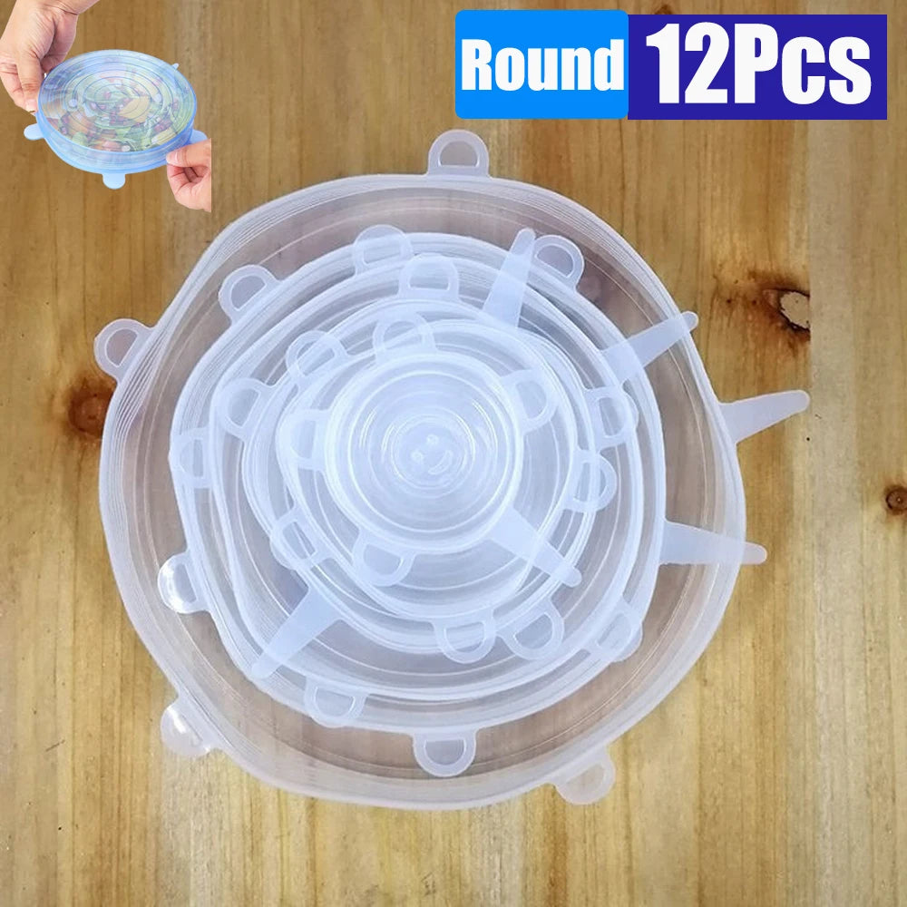 PHOLEX 6/12/36PCS Silicone Stretch Lids – Reusable Food Covers