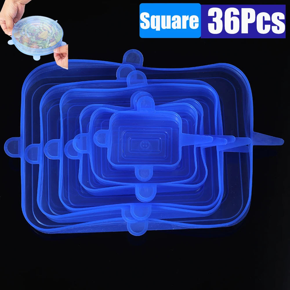 PHOLEX 6/12/36PCS Silicone Stretch Lids – Reusable Food Covers