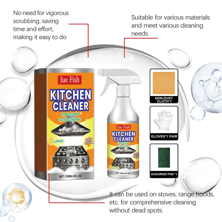 Kitchen Oil Stain Degreaser Pot Pan Stain Remover Grills Ovens Grease Cleaner
