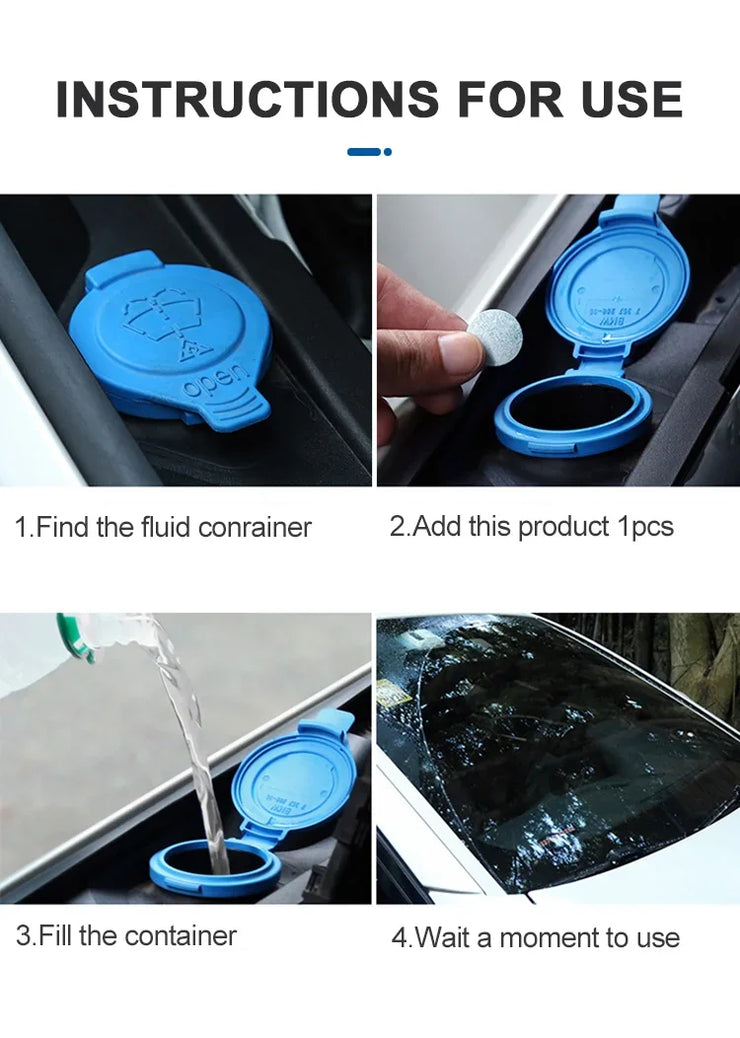 Car Windshield Washer Fluid Concentrated Tablets Solid Effervescent Wiper