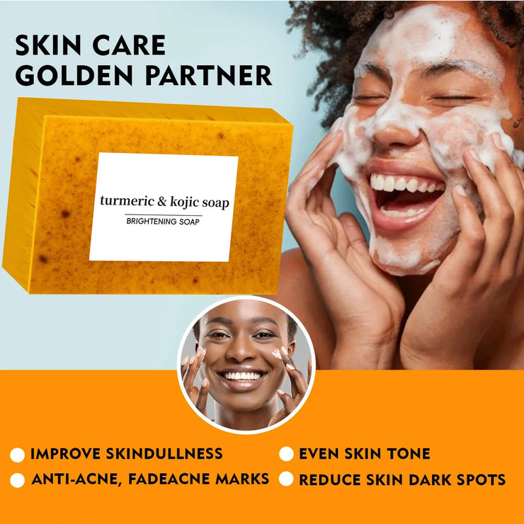 Turmeric Kojic Acid Glow Soap Dark Spot Acne Removal Even Skin Tone
