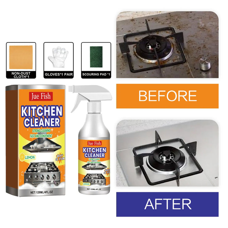 Kitchen Oil Stain Degreaser Pot Pan Stain Remover Grills Ovens Grease Cleaner