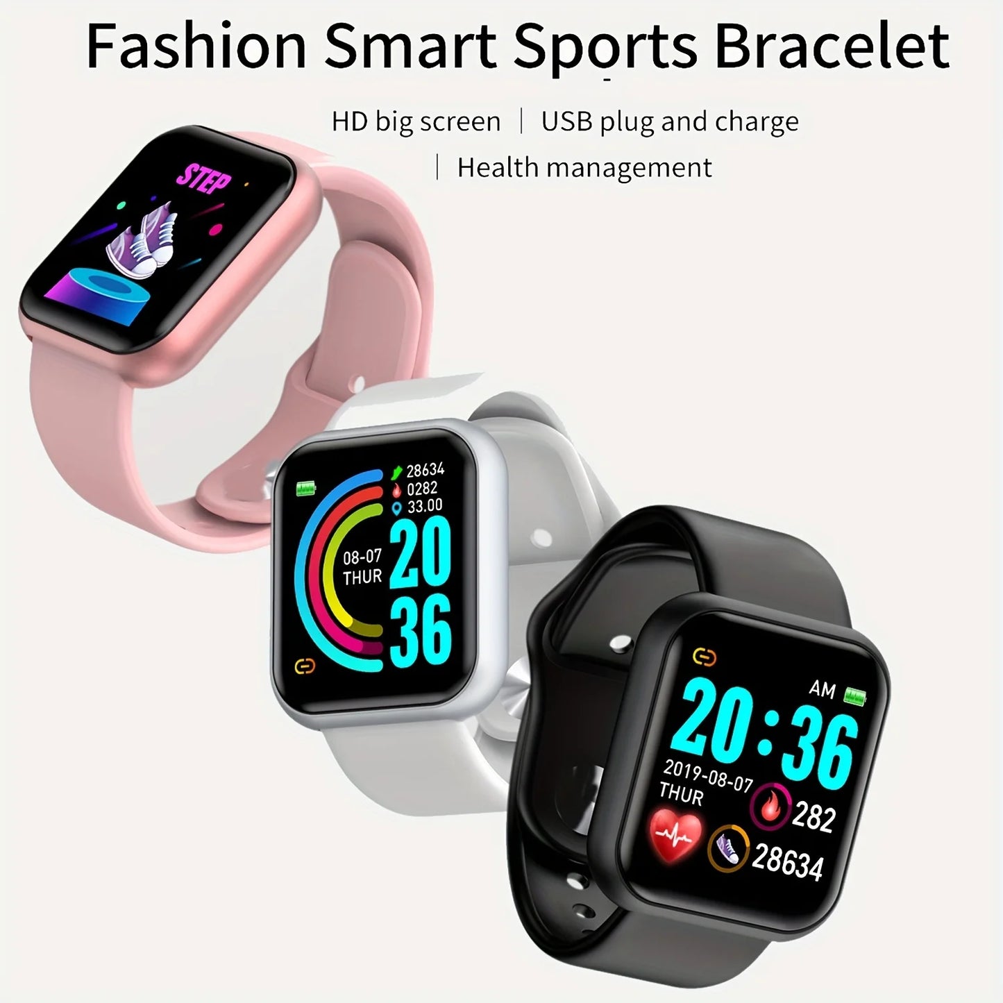Bluetooth Smart Fitness Watch with Heart Rate Monitor Sleep Tracking & Activity Tracker for Men and Women