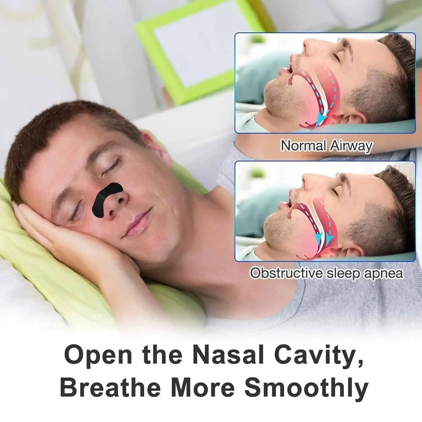 Anti Snoring Nose Strips Nasal Breathing Patches for Better Sleep 