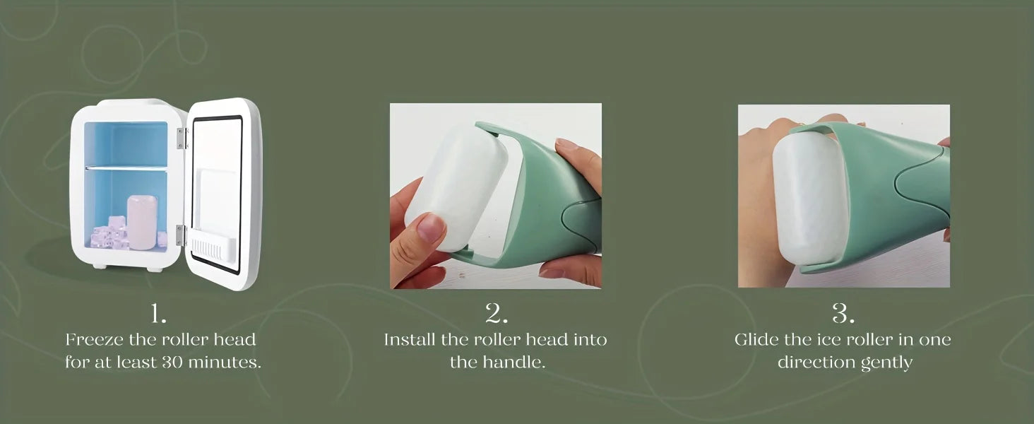 Large Ice Roller Facial Massager Cooling Beauty Tool for Face Eye & At-Home Spa Skincare