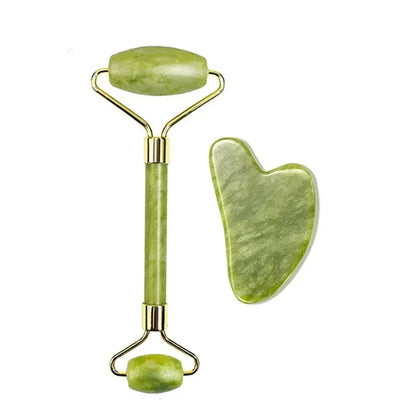Gua Sha Massage Tool Set Natural Stone Face Jade Roller for SPA & Body