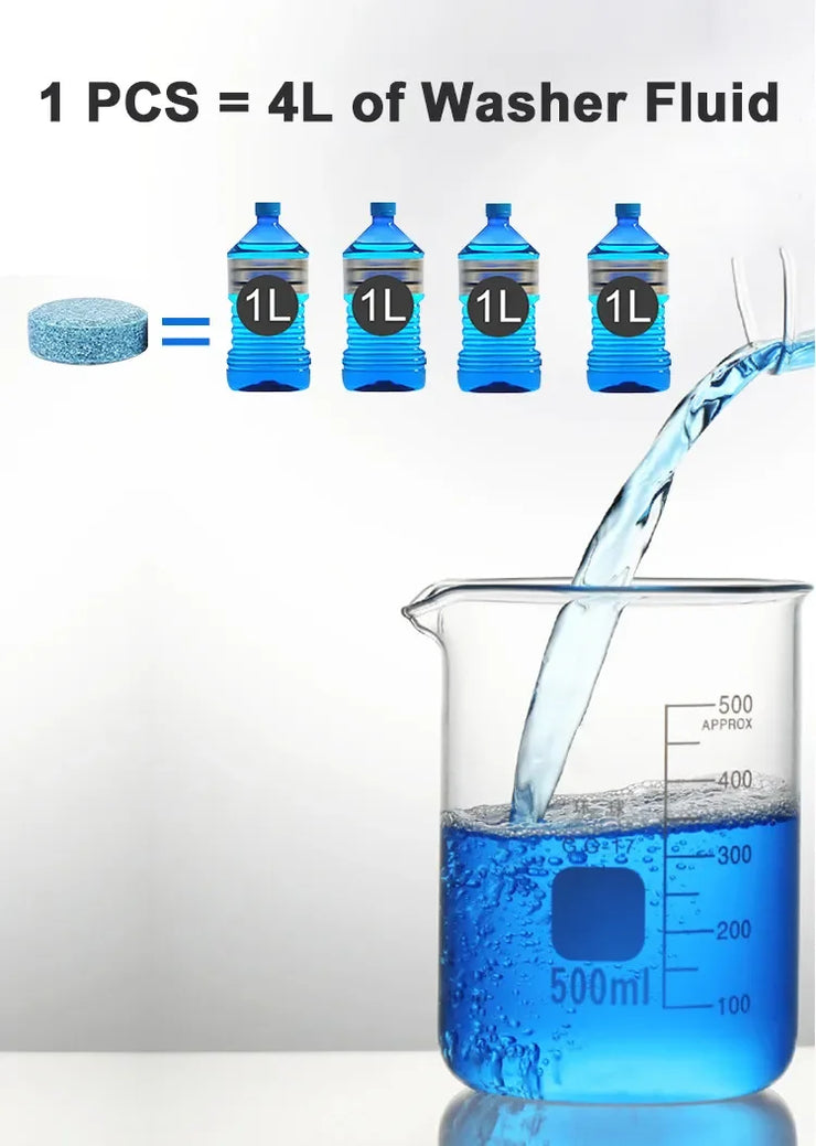 Car Windshield Washer Fluid Concentrated Tablets Solid Effervescent Wiper