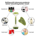 Gua Sha Massage Tool Set Natural Stone Face Jade Roller for SPA & Body