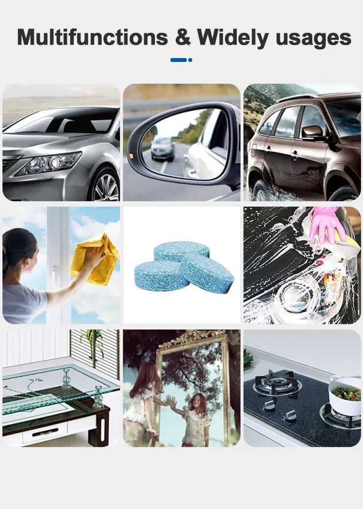 Car Windshield Washer Fluid Concentrated Tablets Solid Effervescent Wiper