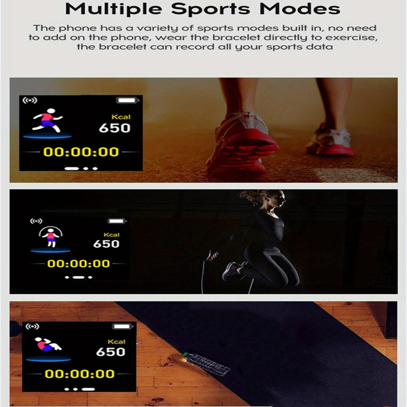 Bluetooth Smart Fitness Watch with Heart Rate Monitor Sleep Tracking & Activity Tracker for Men and Women