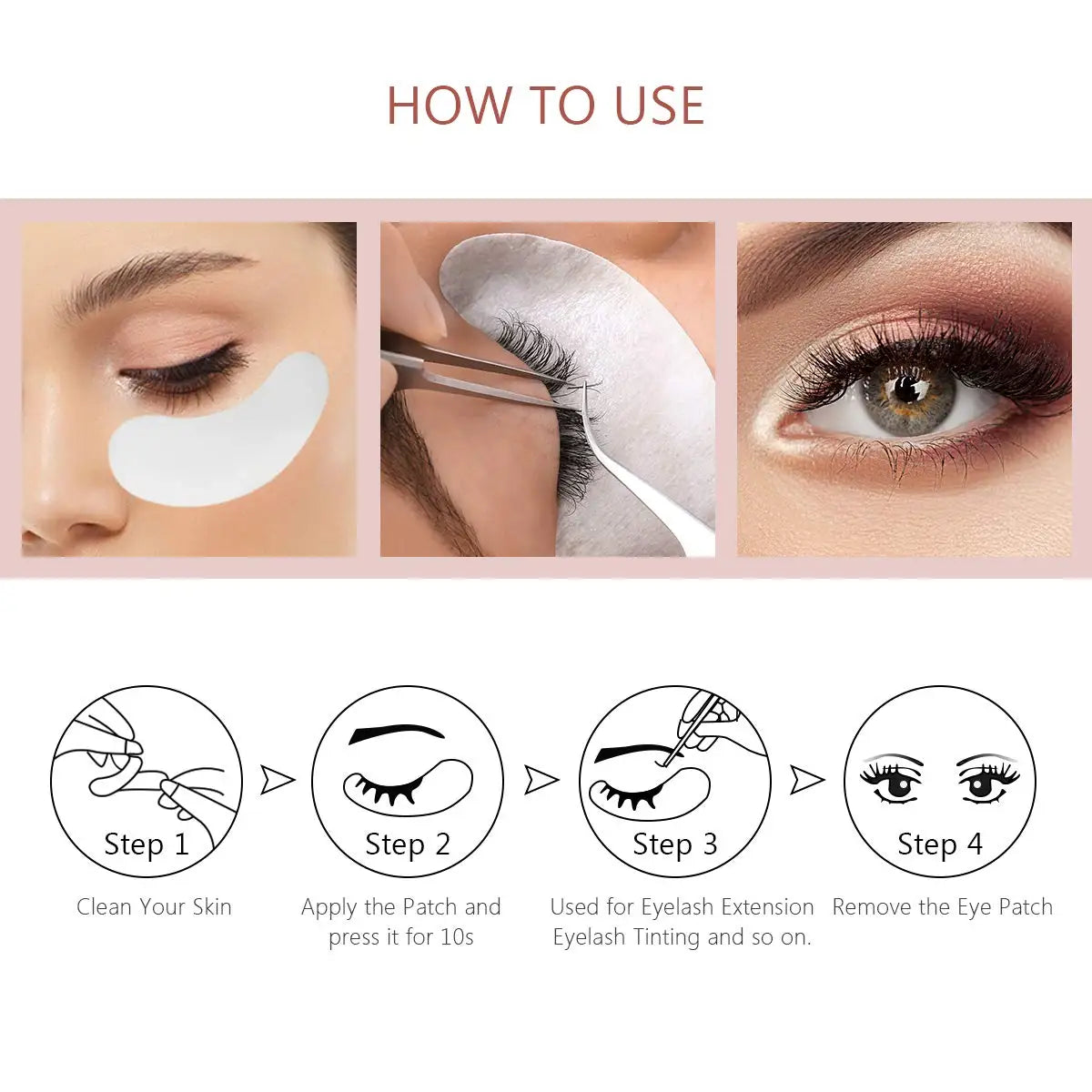 Hydrogel Eye Patch for Eyelash Extensions Under Eye Pads & Grafted Lash Stickers Beauty Tools