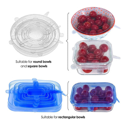 PHOLEX 6/12/36PCS Silicone Stretch Lids – Reusable Food Covers