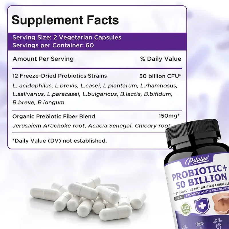 Probiotic 50 Billion CFU Gut Health Bloating Relief & Immunity for Men & Women