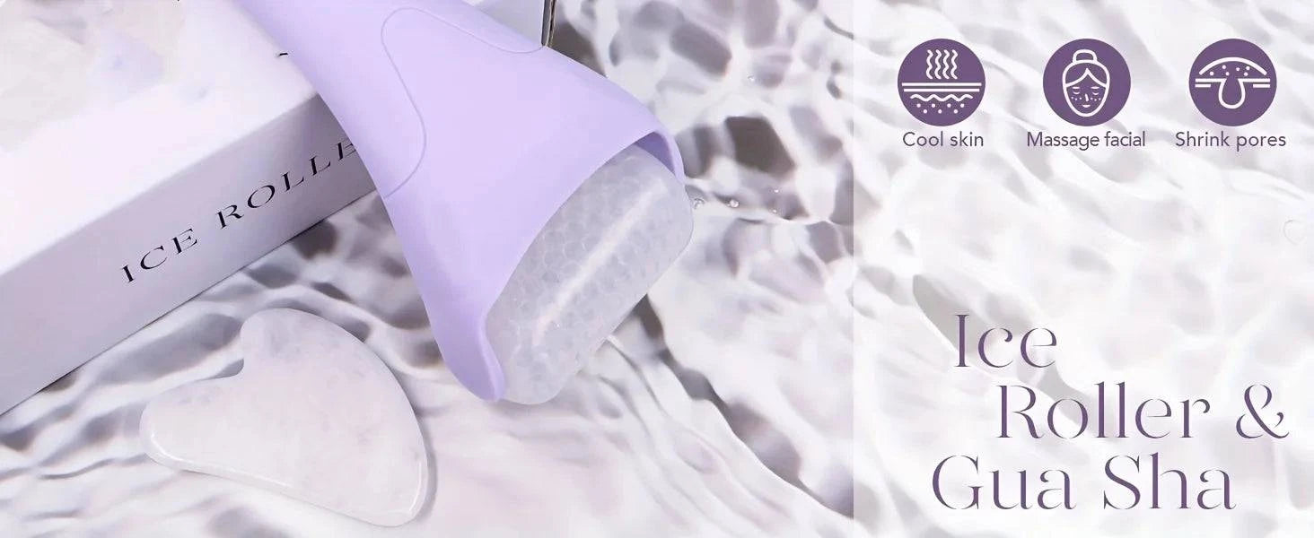 Large Ice Roller Facial Massager Cooling Beauty Tool for Face Eye & At-Home Spa Skincare