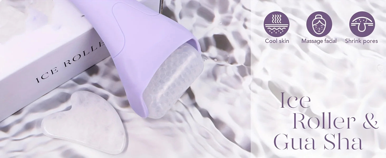 Large Ice Roller Facial Massager Cooling Beauty Tool for Face Eye & At-Home Spa Skincare