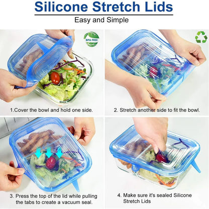 PHOLEX 6/12/36PCS Silicone Stretch Lids – Reusable Food Covers