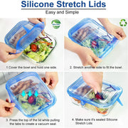 PCS Food Silicone Cover Stretch Lids Reusable Airtight Food Cap