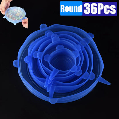 PHOLEX 6/12/36PCS Silicone Stretch Lids – Reusable Food Covers