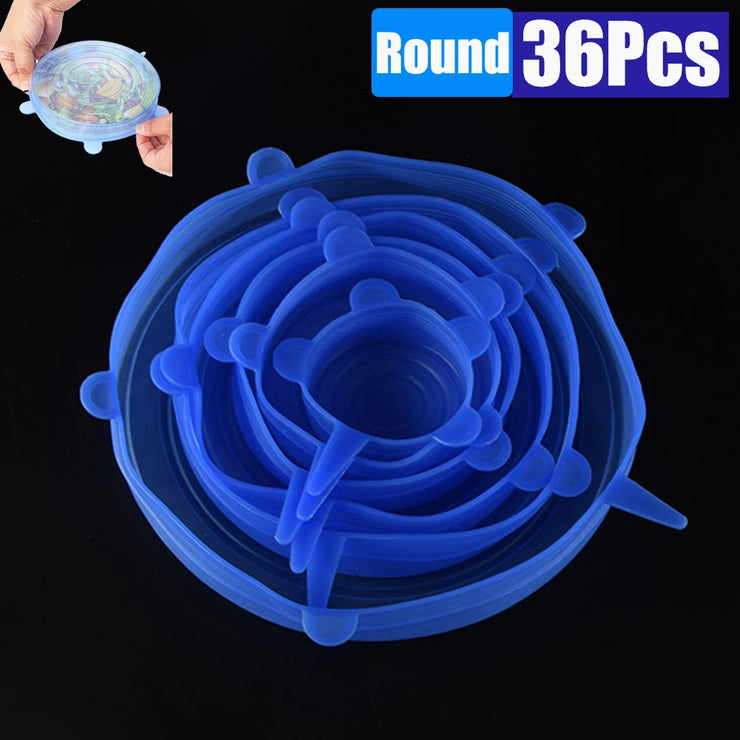 PCS Food Silicone Cover Stretch Lids Reusable Airtight Food Cap