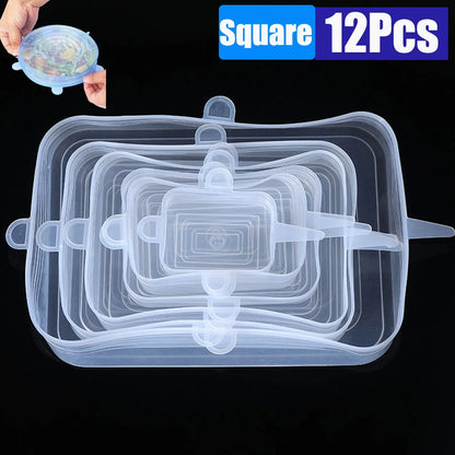 PHOLEX 6/12/36PCS Silicone Stretch Lids – Reusable Food Covers