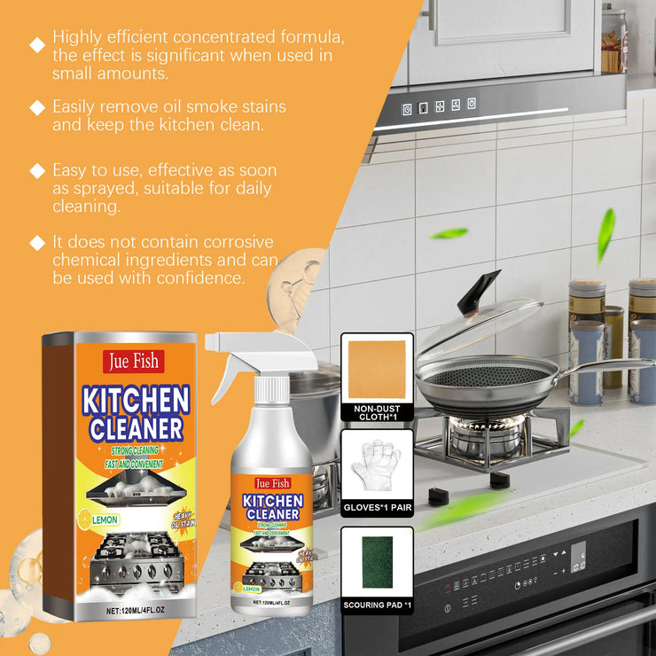 Kitchen Oil Stain Degreaser Pot Pan Stain Remover Grills Ovens Grease Cleaner