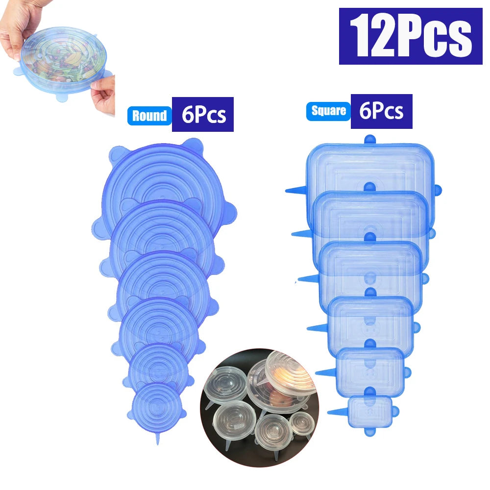 PHOLEX 6/12/36PCS Silicone Stretch Lids – Reusable Food Covers